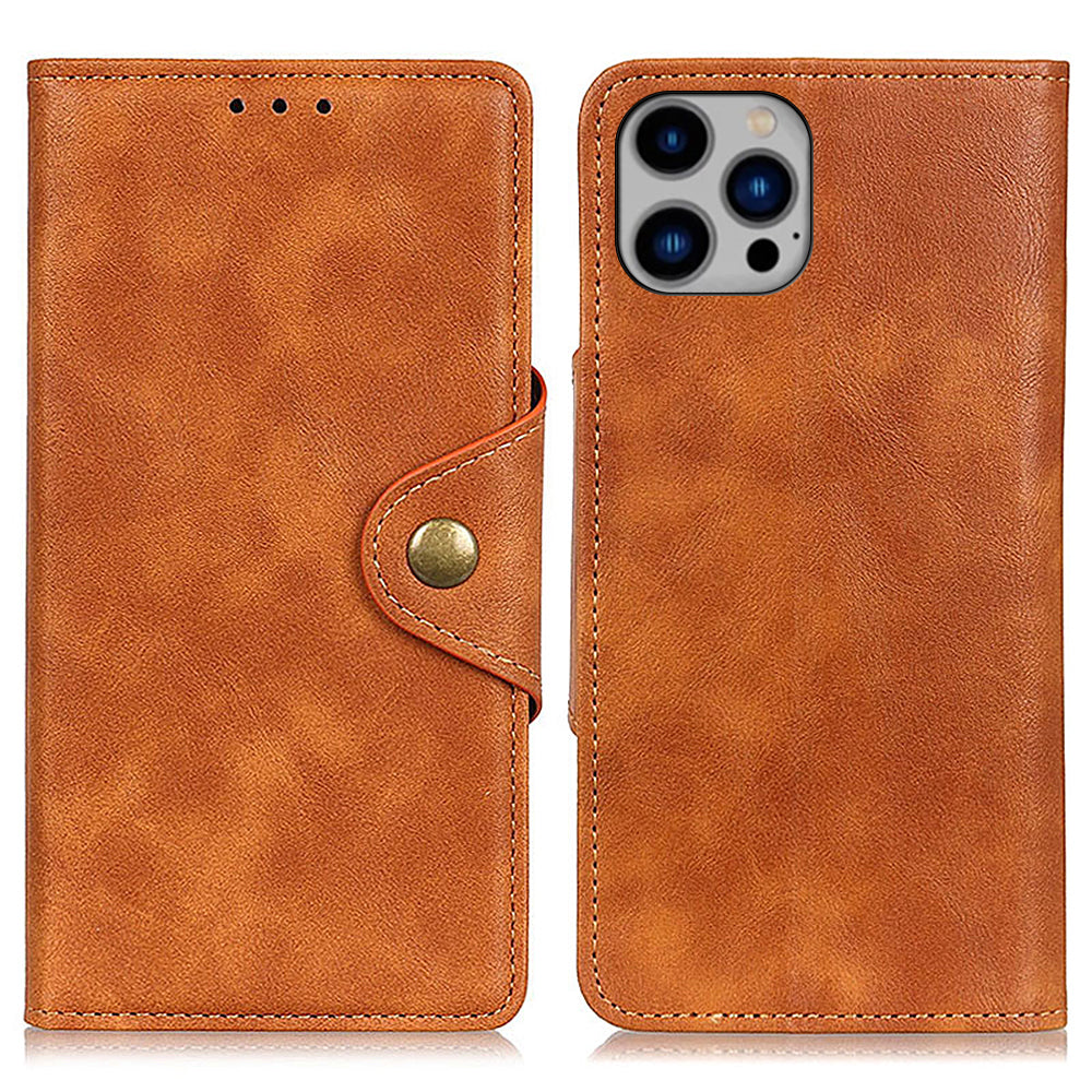 Pro iPhone 15 Pro Max kryt mobilního telefonu mosazná přezka PU kožené pouzdro skládací stojan pouzdro na peněženku Pro iPhone 15 Pro Max kryt mobilního telefonu mosazná přezka PU kožené pouzdro skládací stojan pouzdro na peněženku